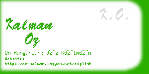 kalman oz business card